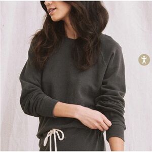 The Great. The Shrunken Sweatshirt in Washed Black. Size 1.